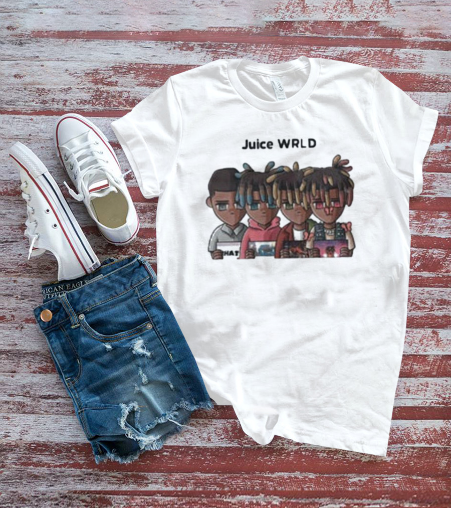 Juice WRLD Evolution Character Progression Holding Album Covers T-Shirt