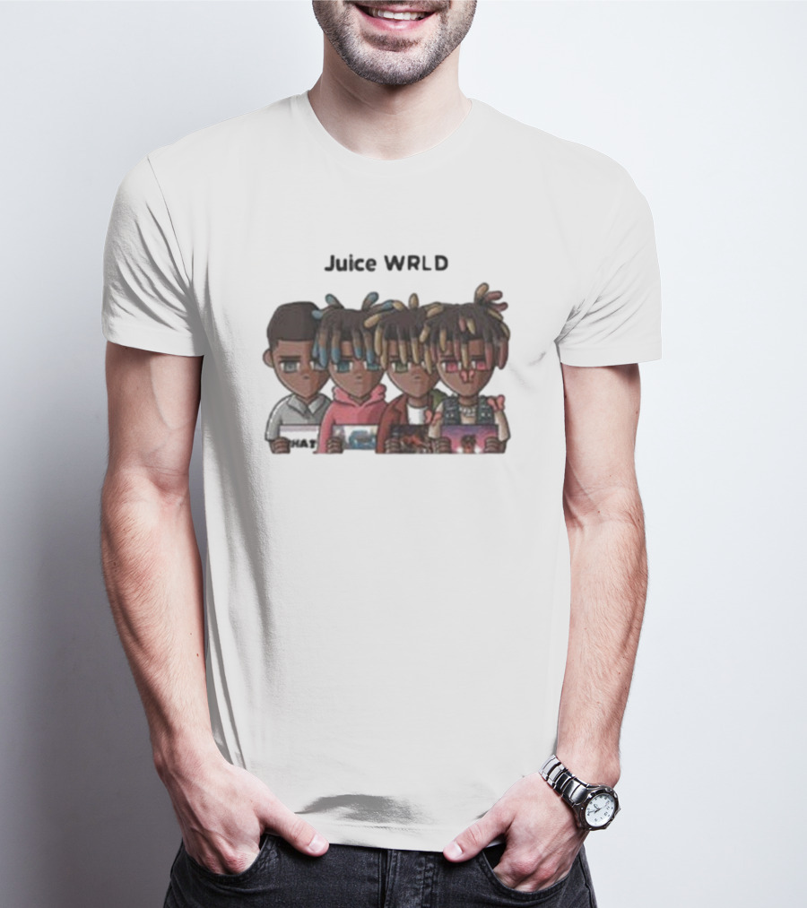 Juice WRLD Evolution Character Progression Holding Album Covers T-Shirt