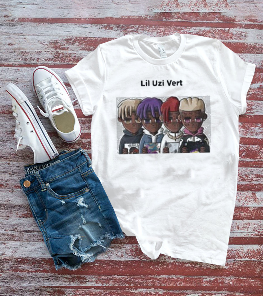 Lil Uzi Vert Evolution Cartoon Characters Holding Albums T-Shirt