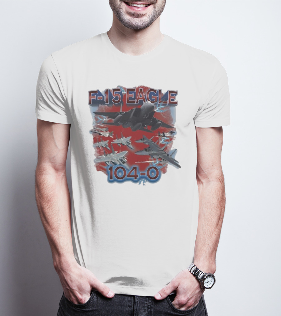F-15 Eagle 104-0 Fighter Jet Lightning Squadron T-Shirt