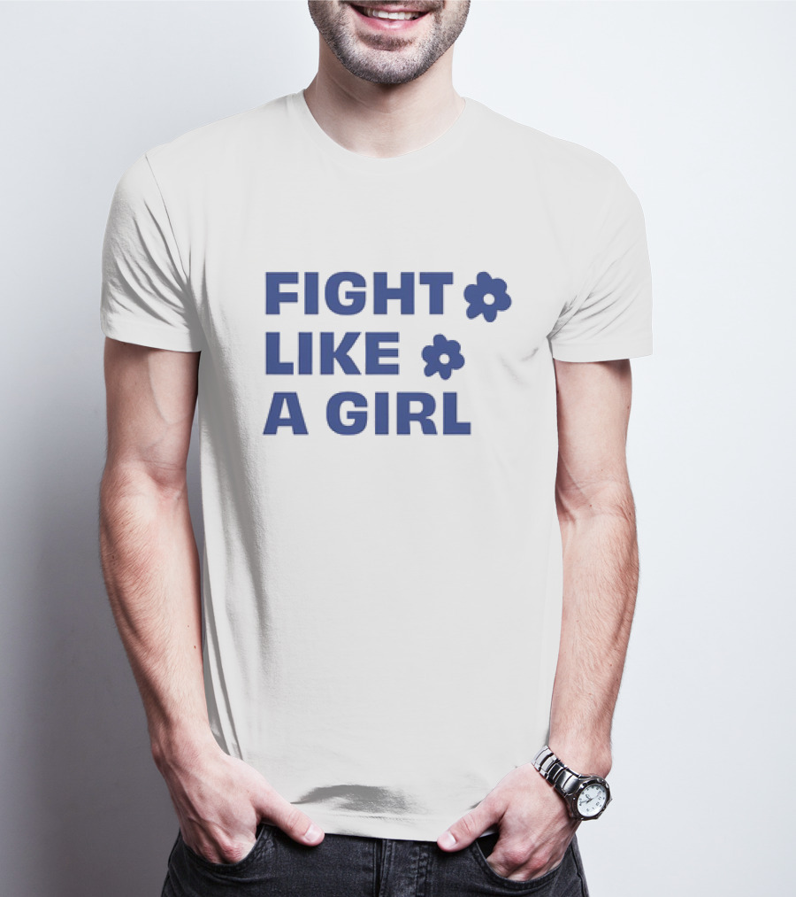 FIGHT LIKE A GIRL WITH FLOWER SYMBOLS T-Shirt