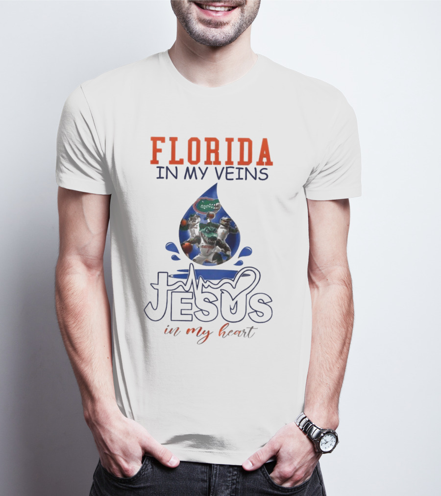 Florida Gators In My Veins Jesus In My Heart T-Shirt