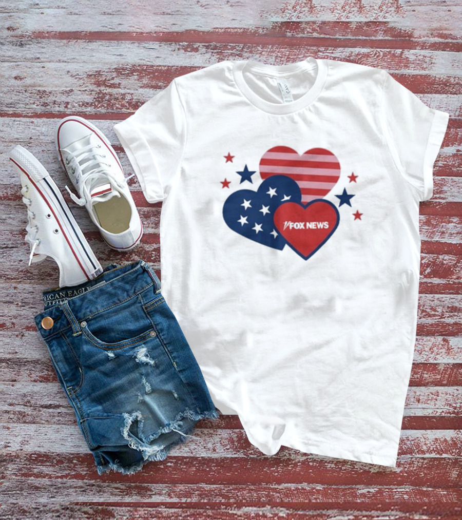 Patriotic Hearts Fox News Stars And Stripes T-Shirt