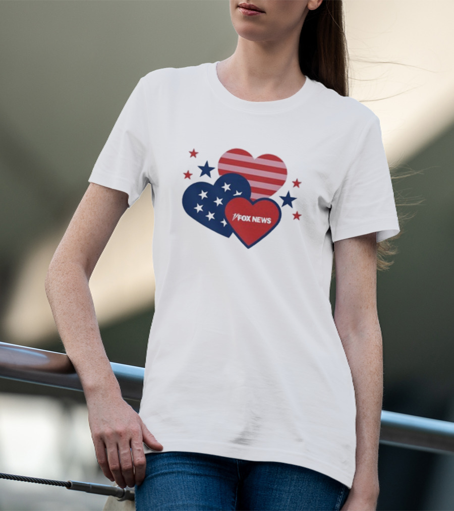 Patriotic Hearts Fox News Stars And Stripes T-Shirt