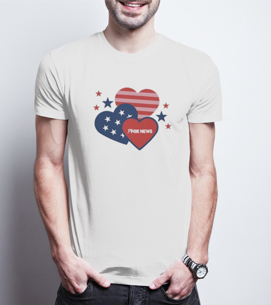 Patriotic Hearts Fox News Stars And Stripes T-Shirt
