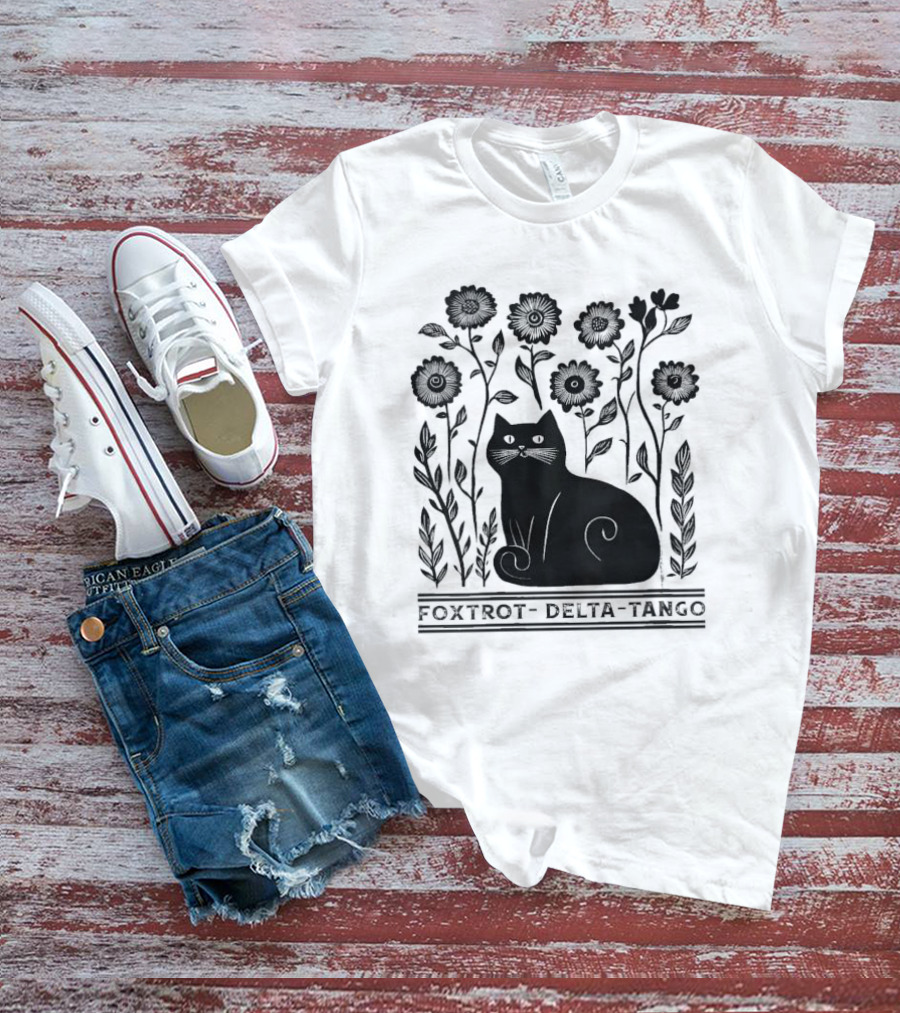 Delta Cat In Flowers T-Shirt