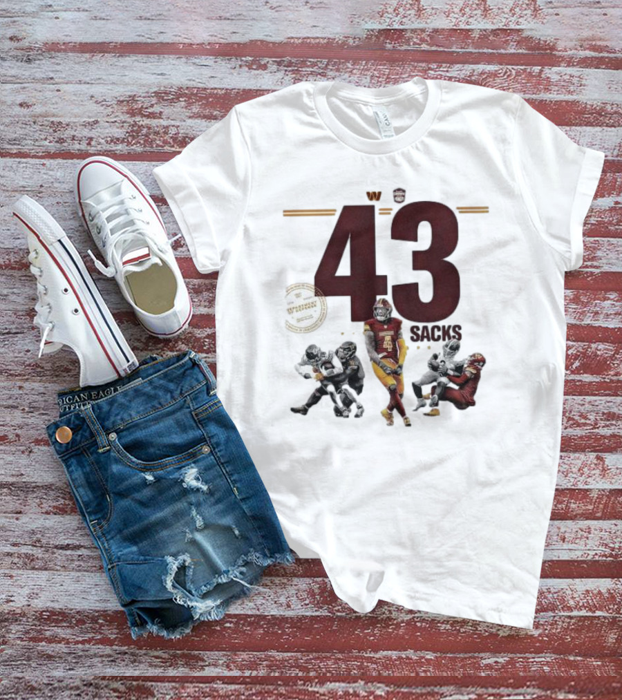 Frankie Luvu 43 Regular Season Sacks Football Action Washington Redskins T-Shirt