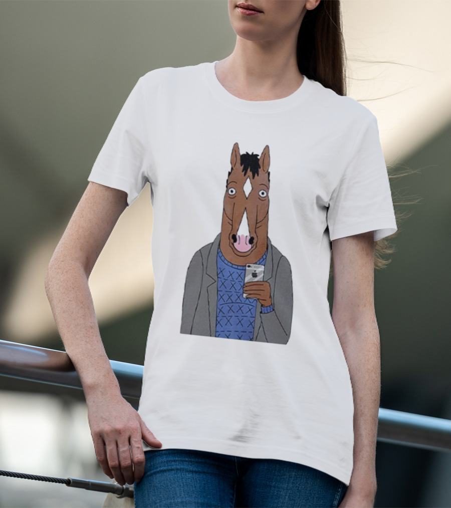 Bojack Horseman Horse Head Selfie Smartphone Humor T-Shirt