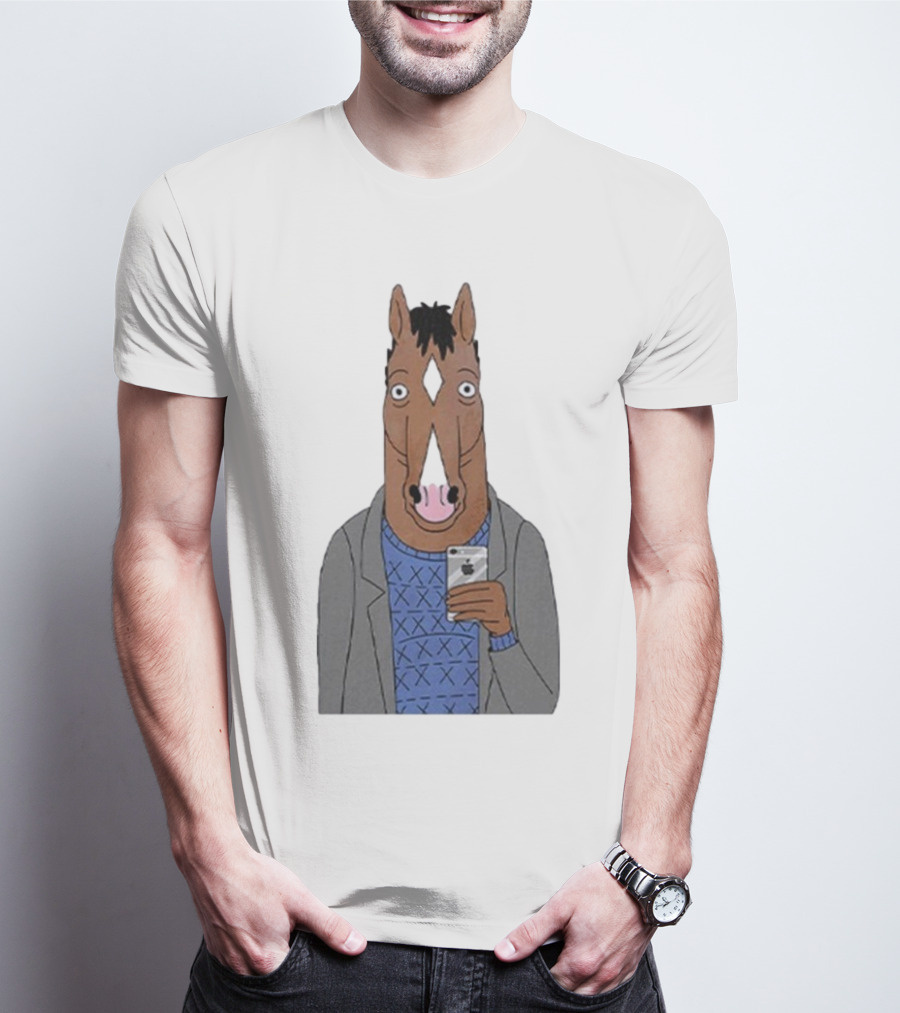 Bojack Horseman Horse Head Selfie Smartphone Humor T-Shirt
