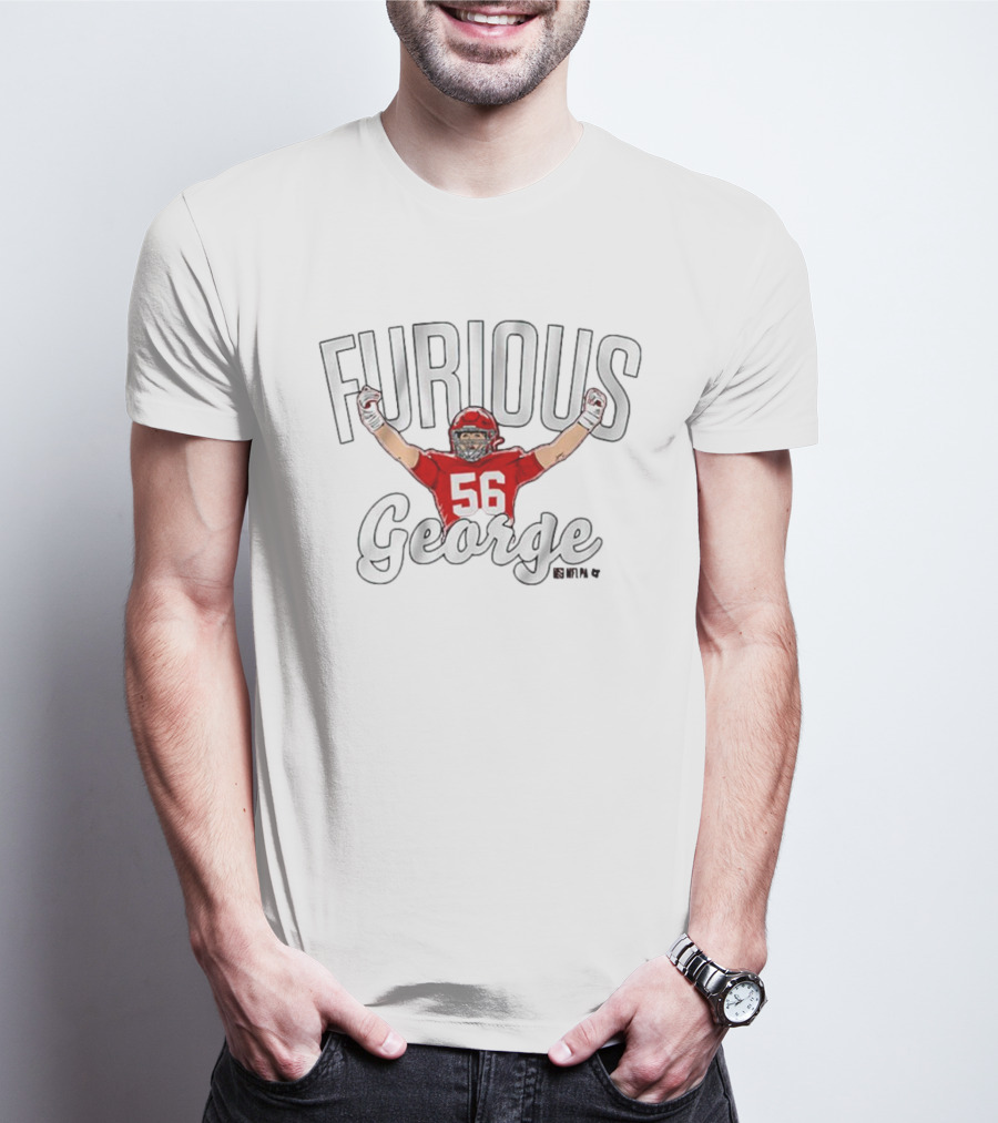 Furious George 56 Kansas City Chiefs NFL George Karlaftis T-Shirt