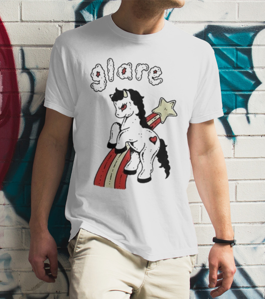 Glare Unicorn Heart Rainbow Star Ringer T-Shirt