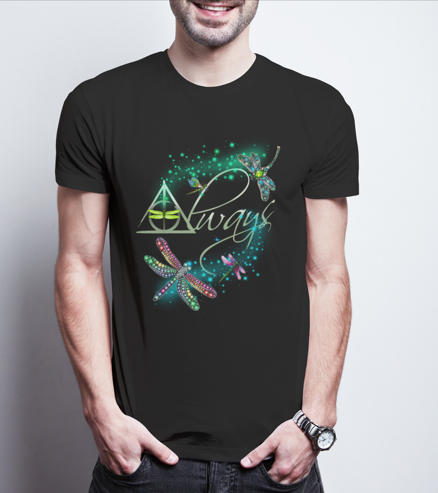 Always Dragonfly Deathly Hallows Magic Sparkle T-Shirt