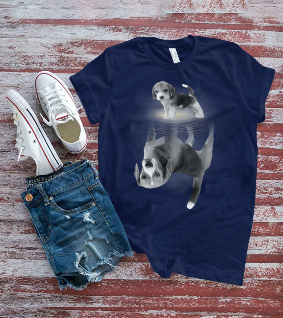 The Beagles Dog Humor Reflection Illusion For Funny Beagle Lovers T-Shirt