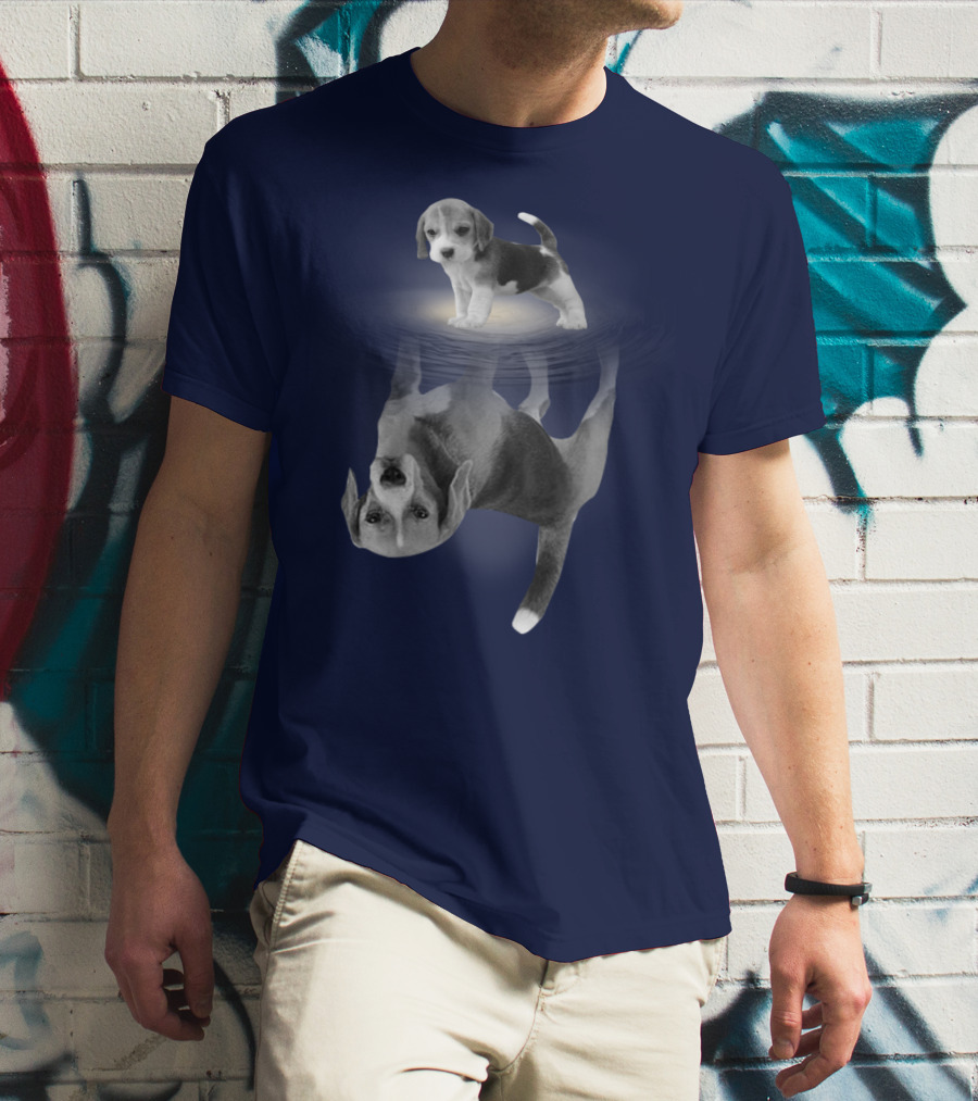 The Beagles Dog Humor Reflection Illusion For Funny Beagle Lovers T-Shirt