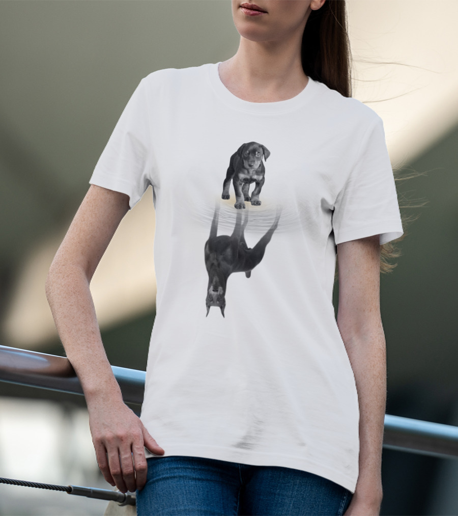 Doberman Puppy Reflection Women Men Kids Dog Love Pet T-Shirt