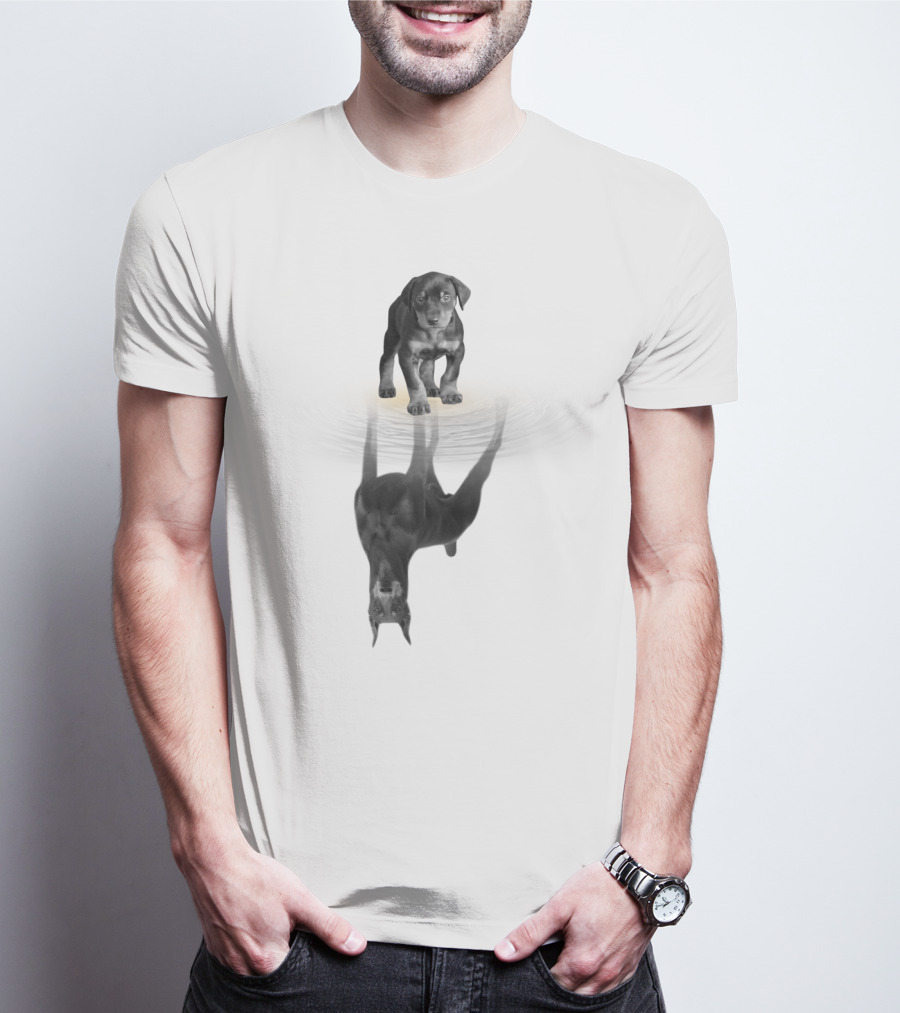 Doberman Puppy Reflection Women Men Kids Dog Love Pet T-Shirt