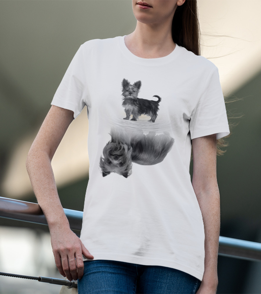 Yorkshire Terrier Reflection Art In I Love My Yorkie T-Shirt