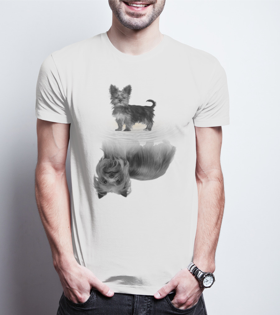 Yorkshire Terrier Reflection Art In I Love My Yorkie T-Shirt