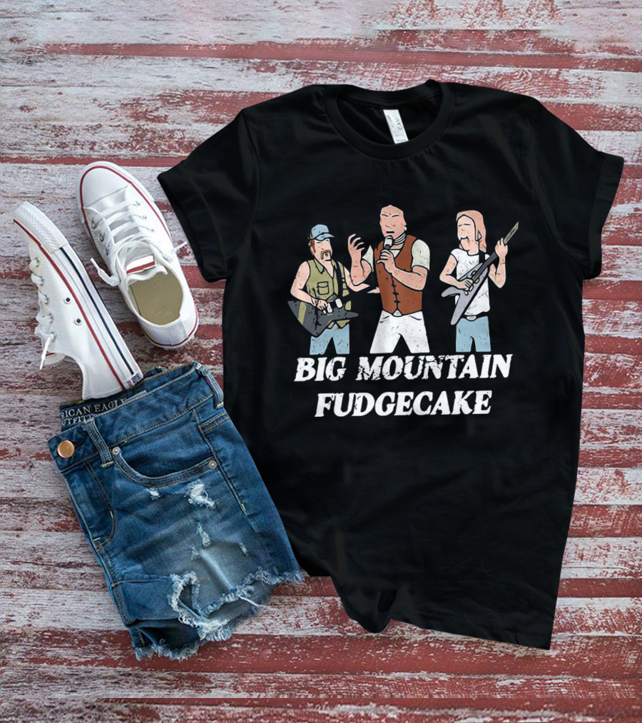 BIG MOUNTAIN FUDGECAKE Rock Band Trio With Microphone And Guitars T-Shirt