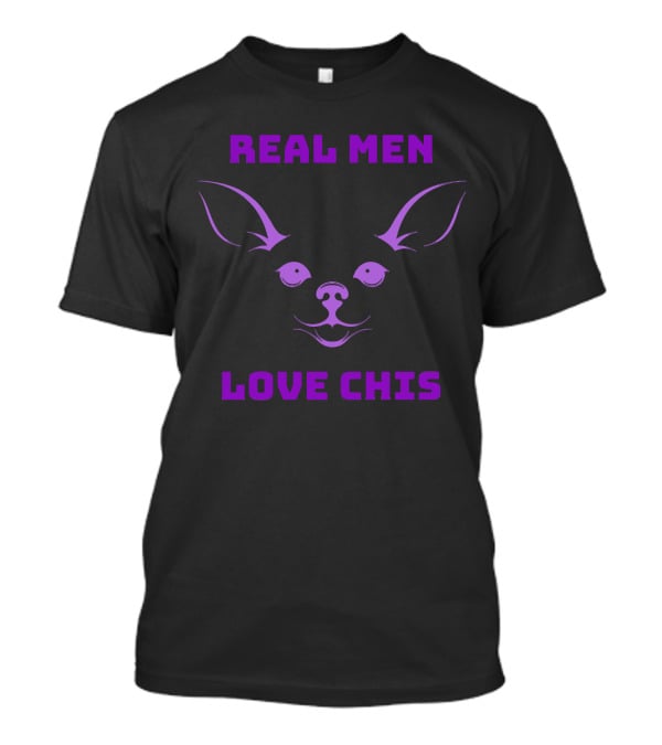 Real Men Love Chis Chihuahua Face T-Shirt