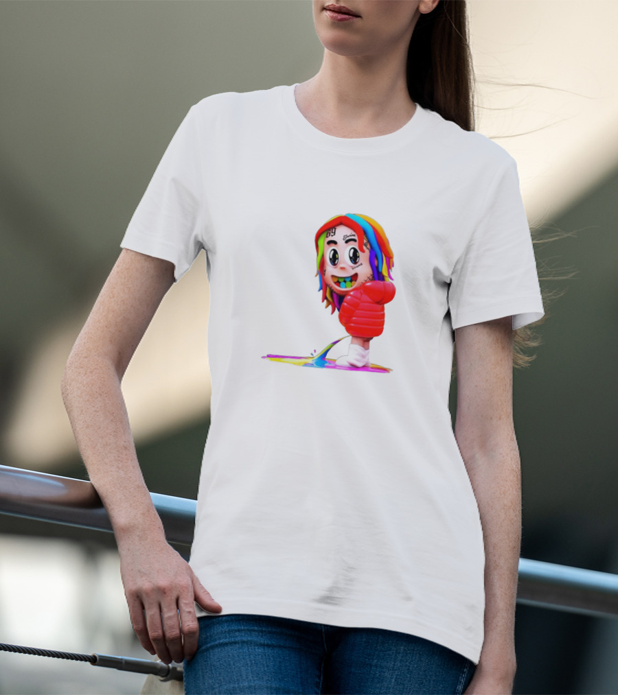 Sixnine Rainbow Hair Cartoon Character Merch T-Shirt