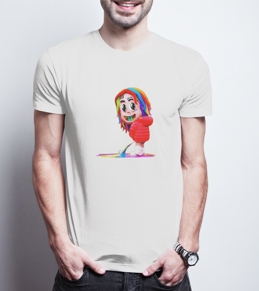Sixnine Rainbow Hair Cartoon Character Merch T-Shirt