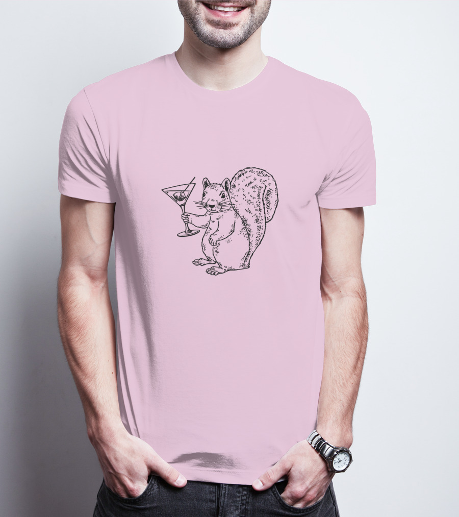 Planet Money Squirrel Holding Martini T-Shirt