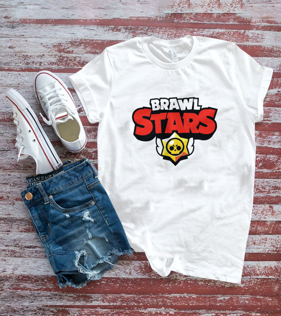 Brawl Stars Logo With Skull Winged Star T-Shirt