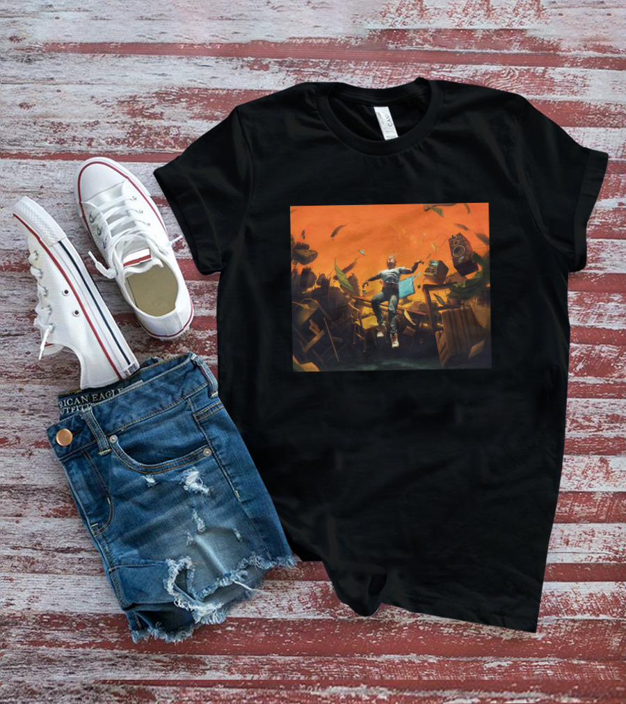 No Pressure Album Cover Artwork Floating Debris Scene T-Shirt