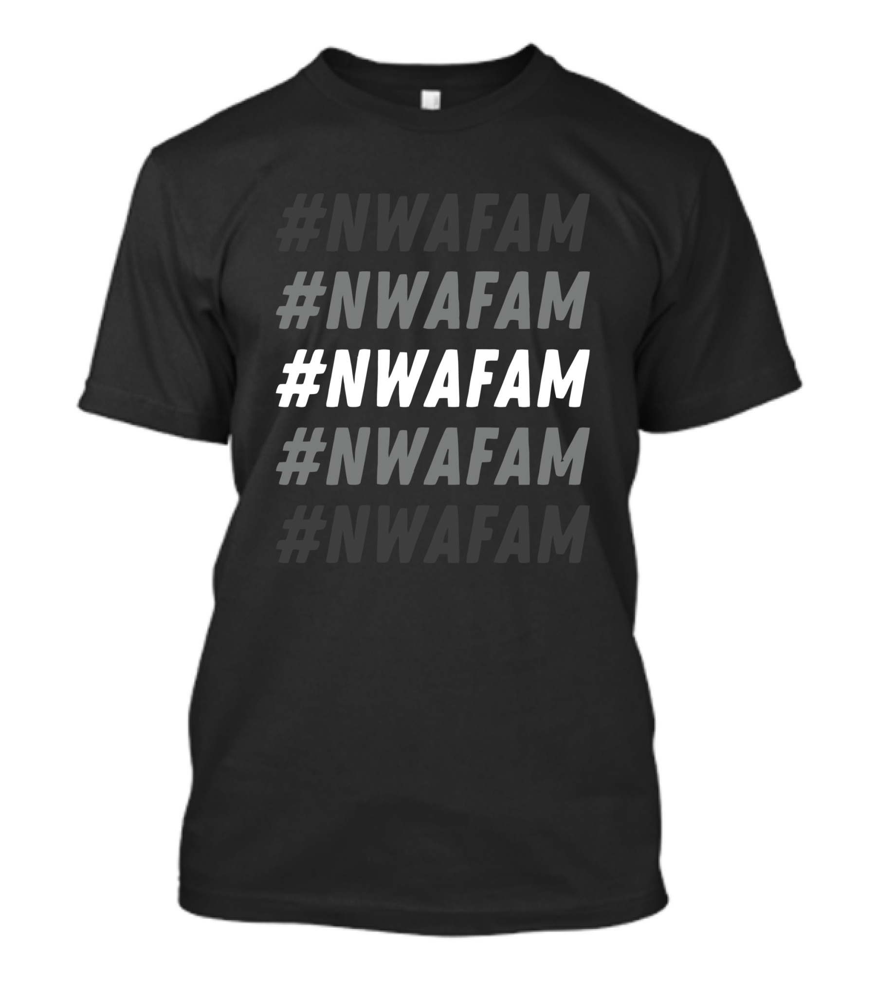 NWAFAM Trending Hashtag Repeated Text T-Shirt