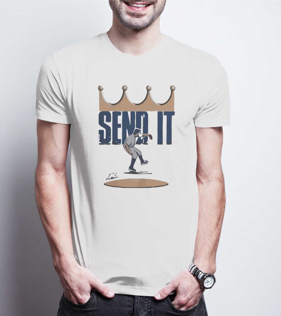 Send It Baseball Crown Pitcher T-Shirt