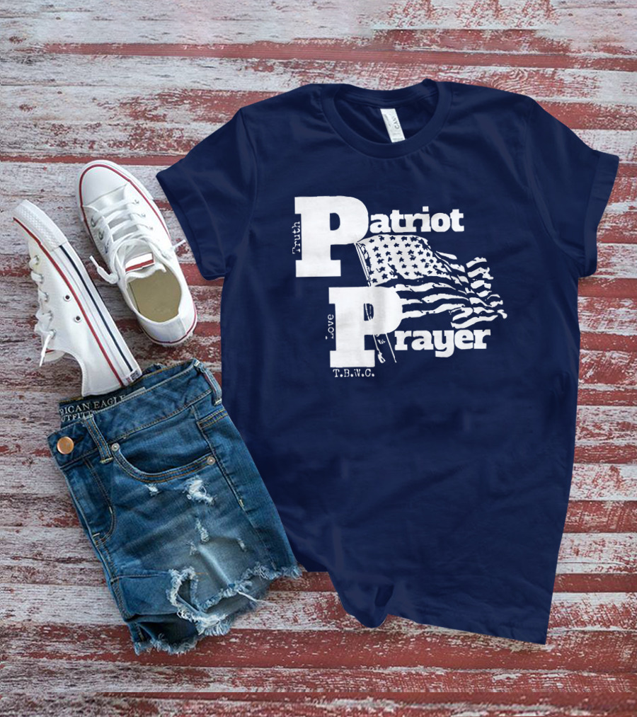 Truth Love Patriot Prayer T.B.W.C. American Flag T-Shirt