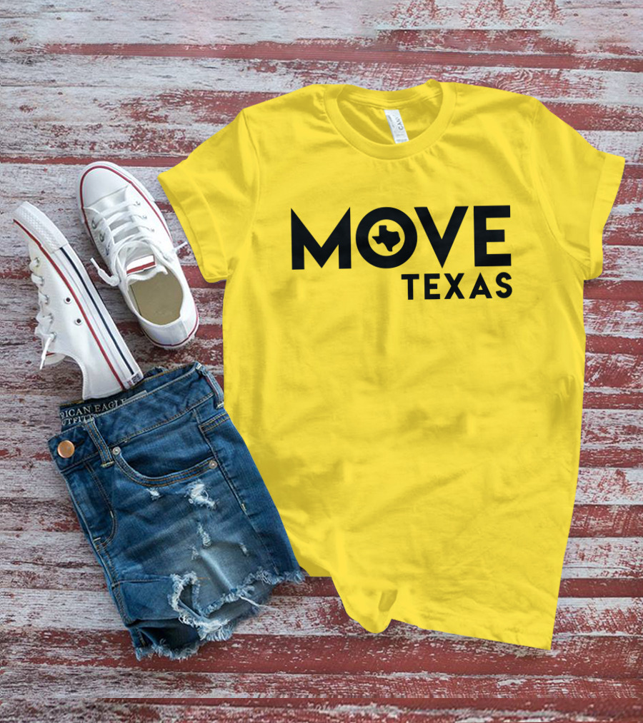 MOVE Texas Voter Engagement Logo Yellow Background T-Shirt