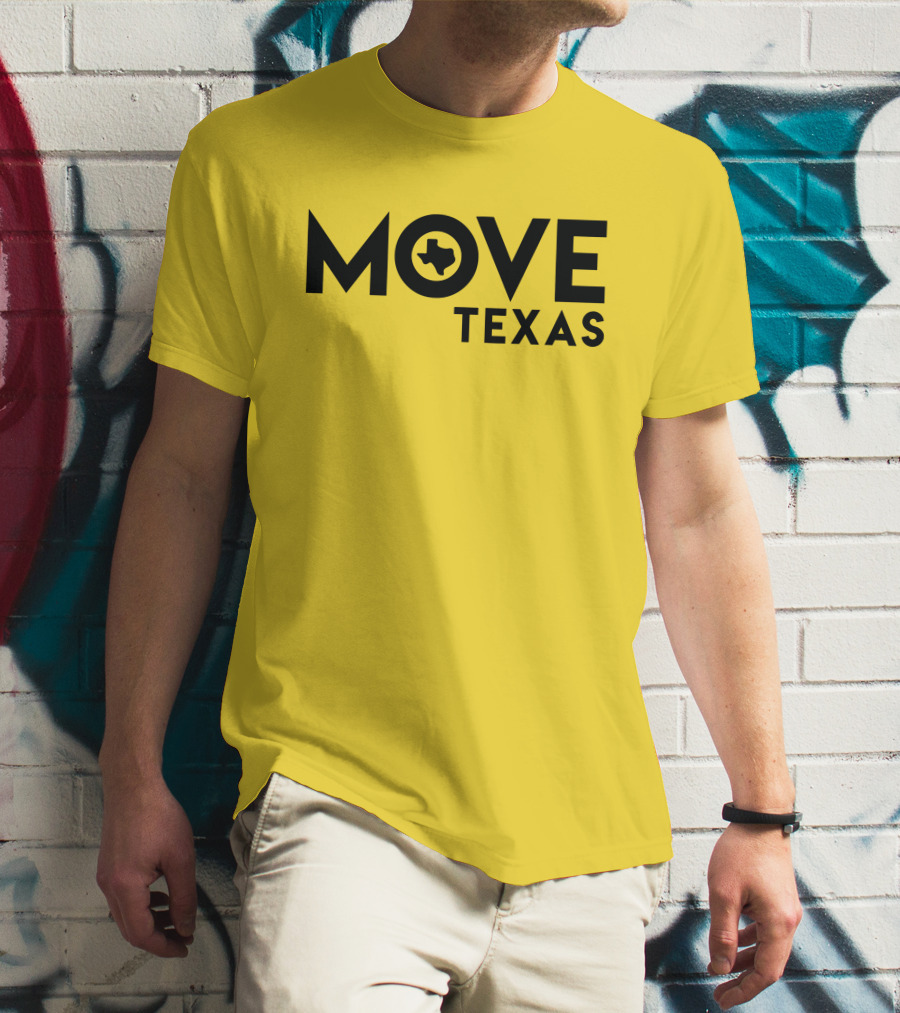 MOVE Texas Voter Engagement Logo Yellow Background T-Shirt