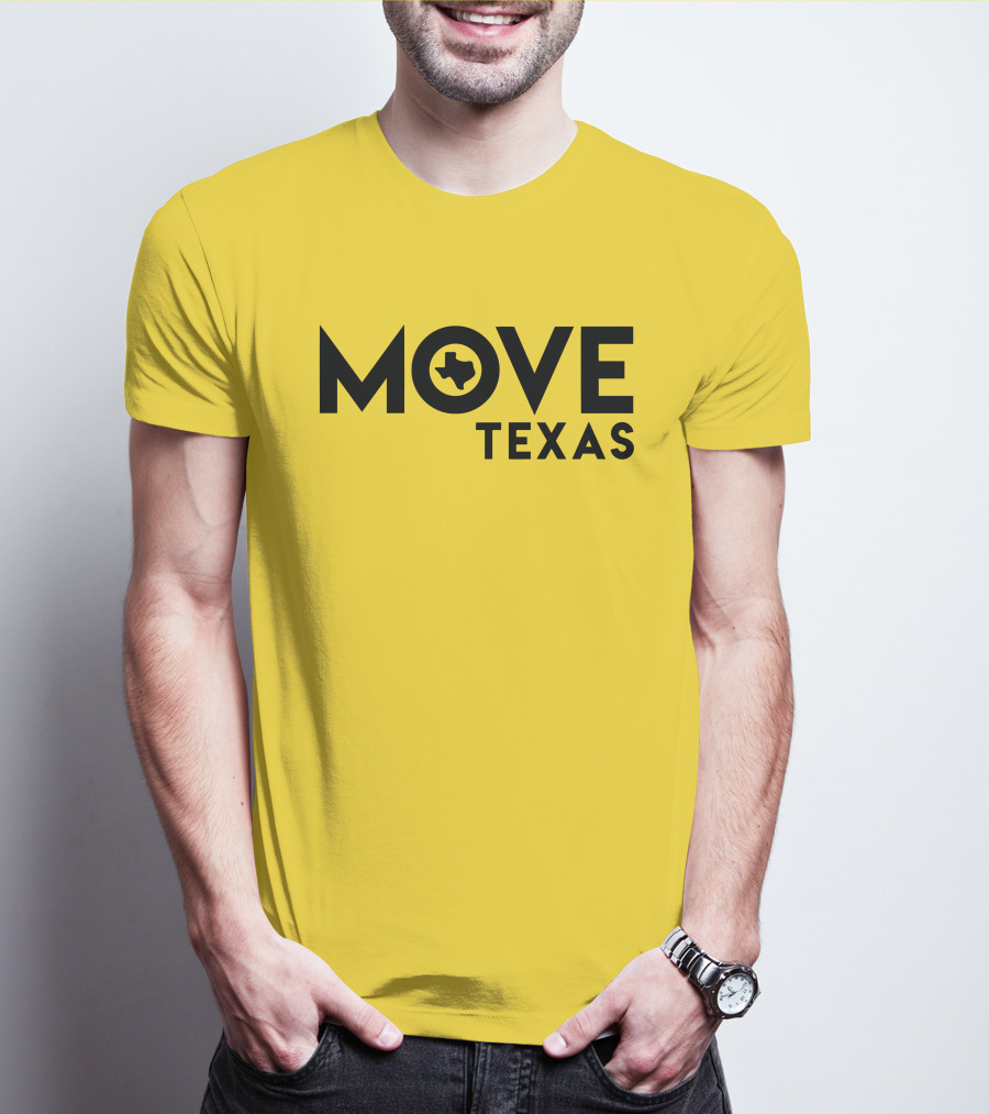 MOVE Texas Voter Engagement Logo Yellow Background T-Shirt