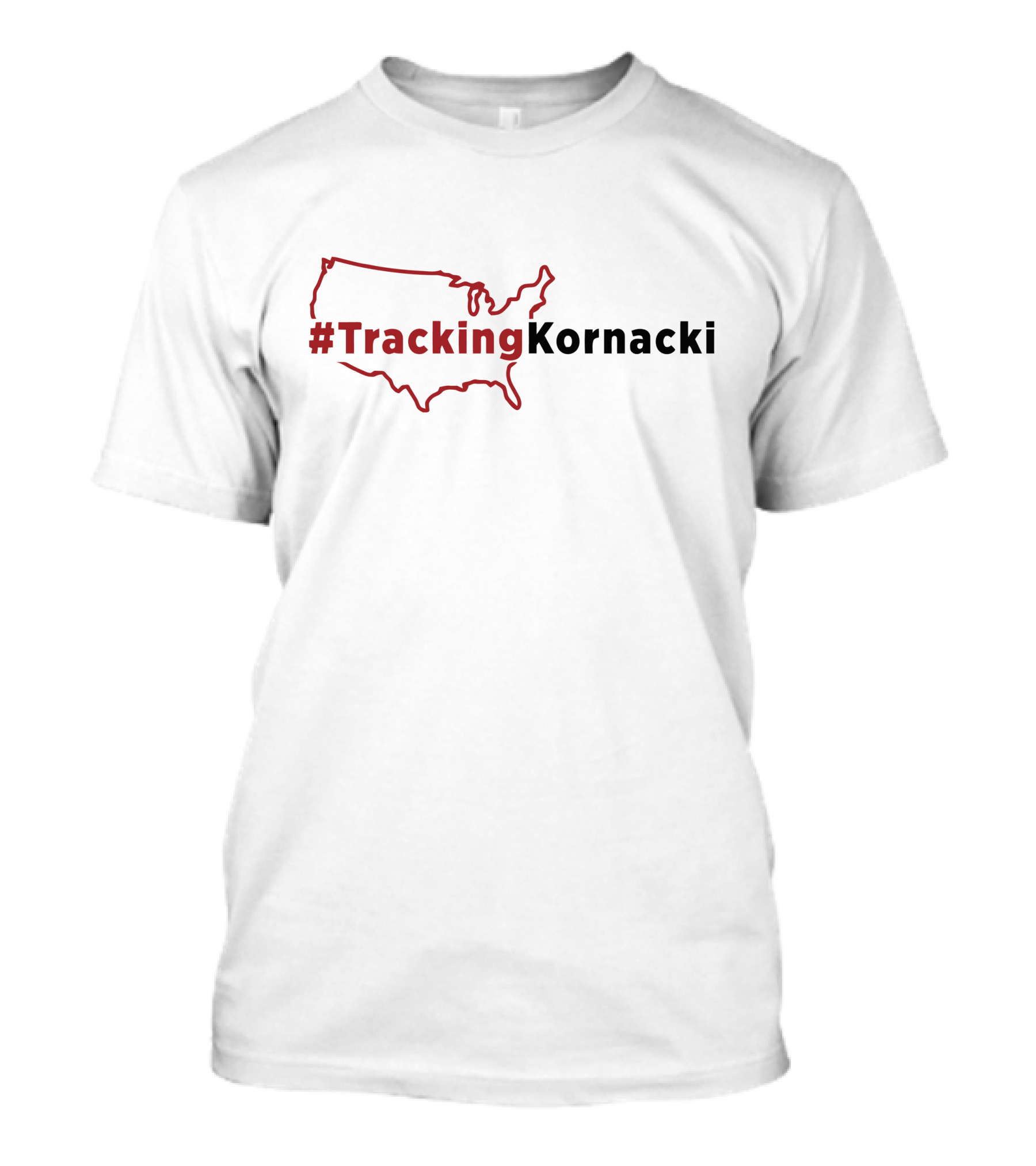 TrackingKornacki USA Map Outline T-Shirt