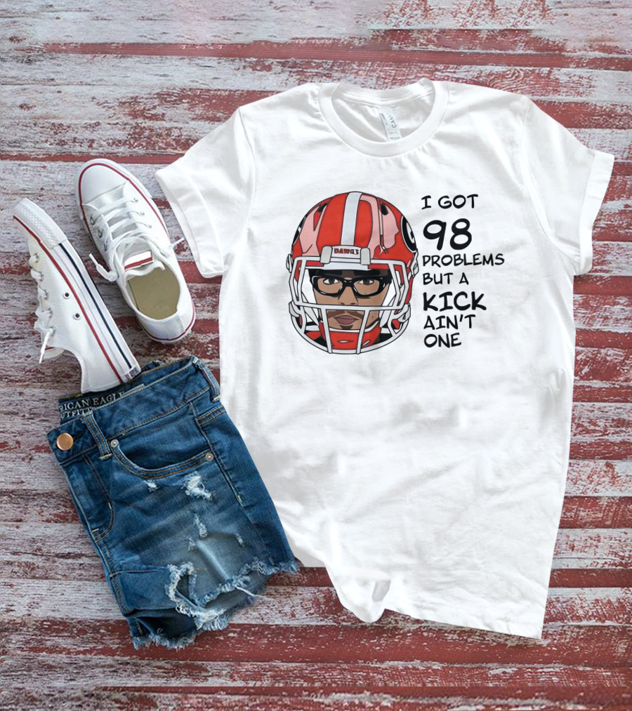 I Got 98 Problems But A Kick Ain't One Rodrigo Blankenship Football Helmet T-Shirt