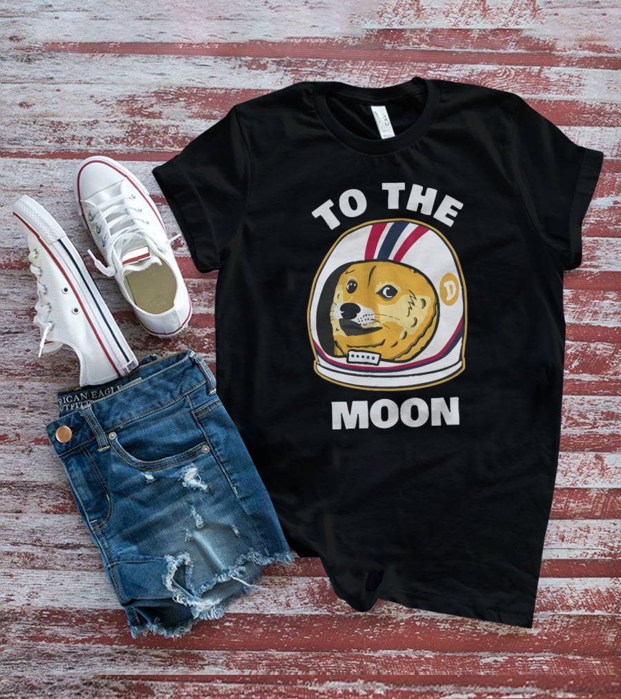 To The Moon Doge Astronaut Helmet T-Shirt