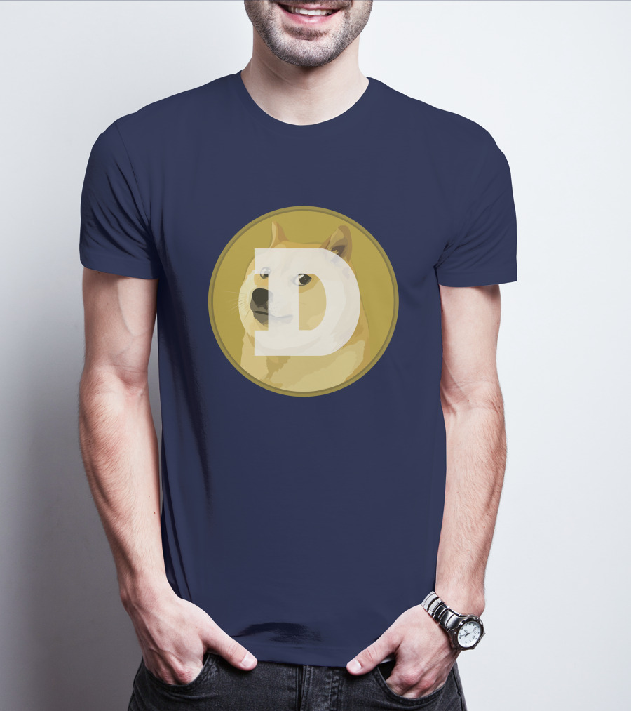Dogecoin Dog Meme Cryptocurrency Icon D Letter T-Shirt