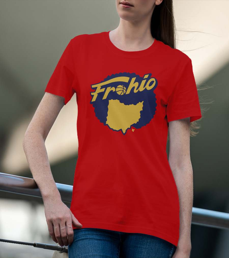 Frohio Ohio Basketball Map Silhouette Red T-Shirt