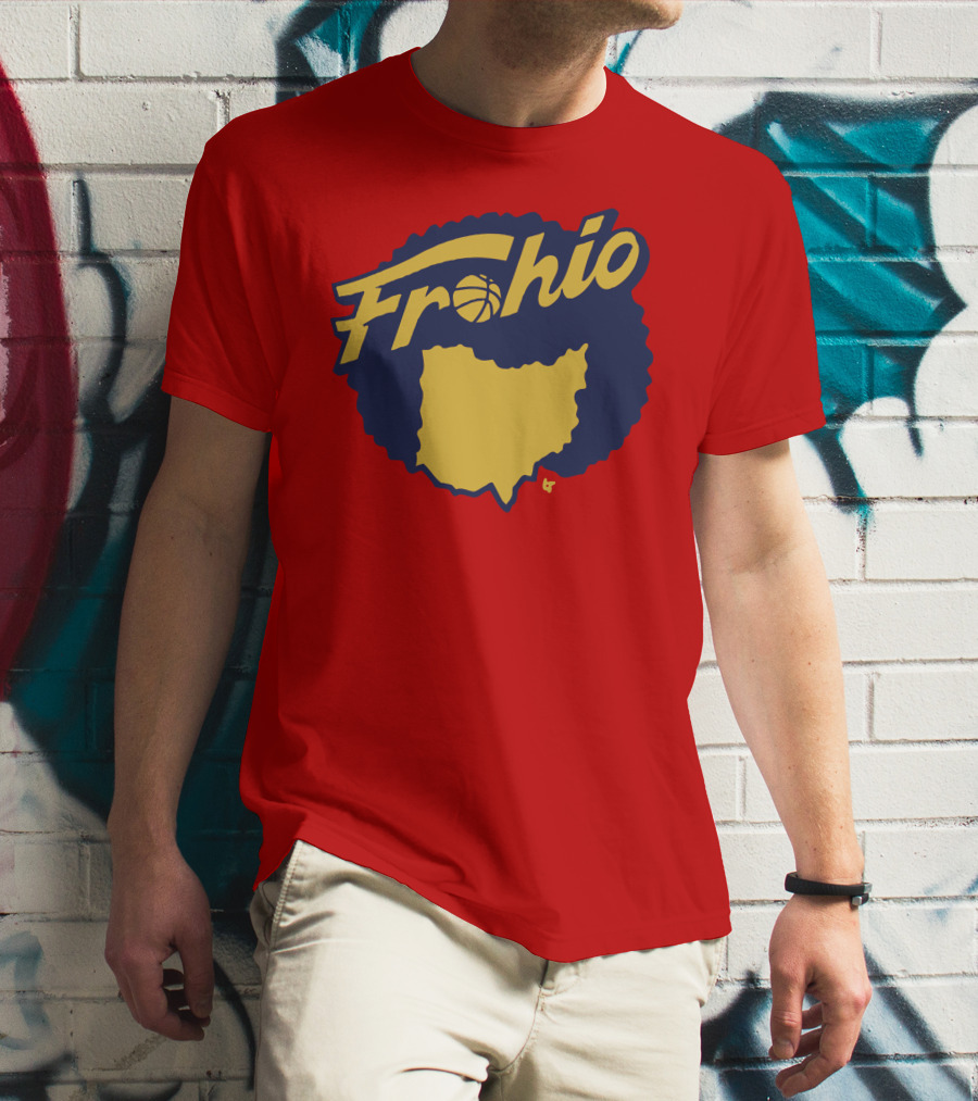 Frohio Ohio Basketball Map Silhouette Red T-Shirt