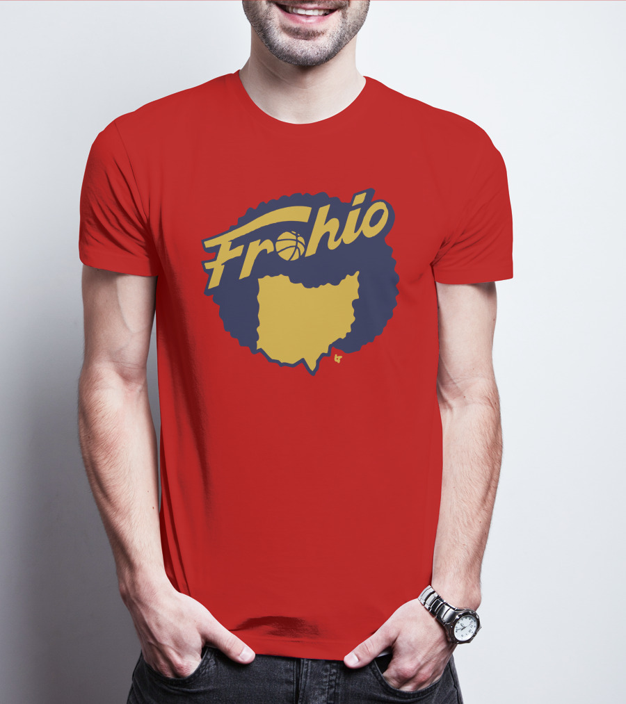 Frohio Ohio Basketball Map Silhouette Red T-Shirt