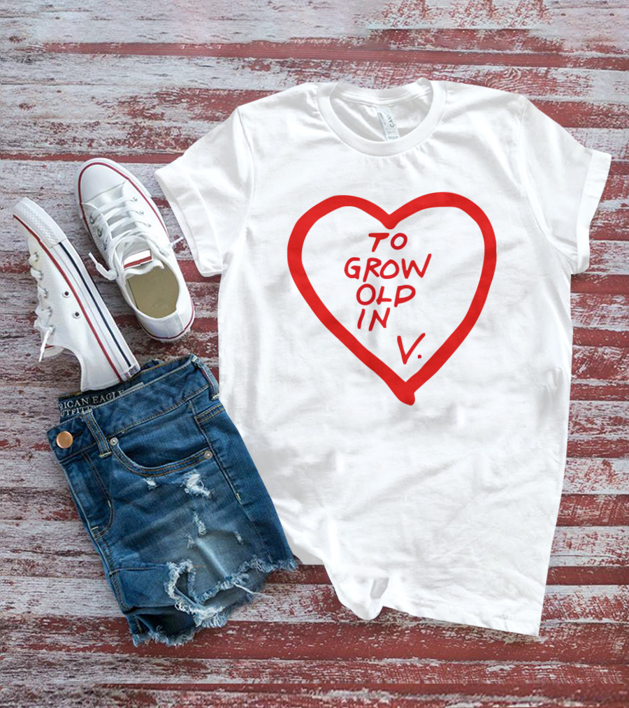 Wandavision To Grow Old In Love Red Heart Design V T-Shirt