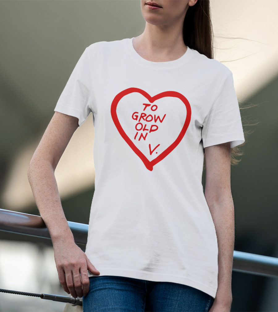 Wandavision To Grow Old In Love Red Heart Design V T-Shirt