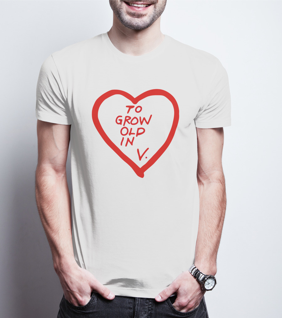 Wandavision To Grow Old In Love Red Heart Design V T-Shirt