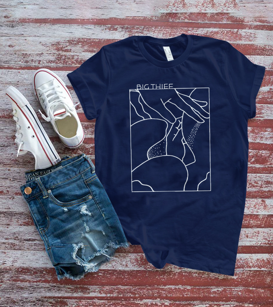 Big Thief Line Art Hands And Abstract Shapes T-Shirt