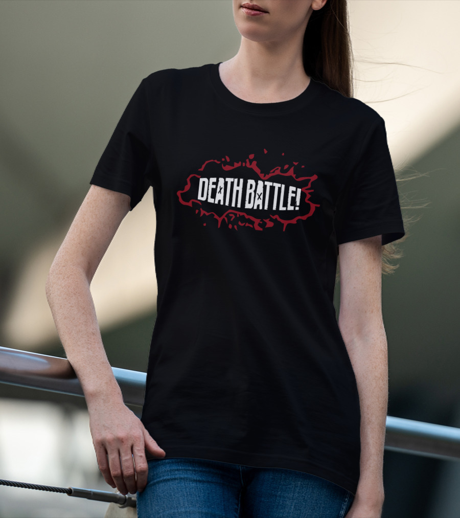 DEATH BATTLE Blood Splatter Contrast T-Shirt