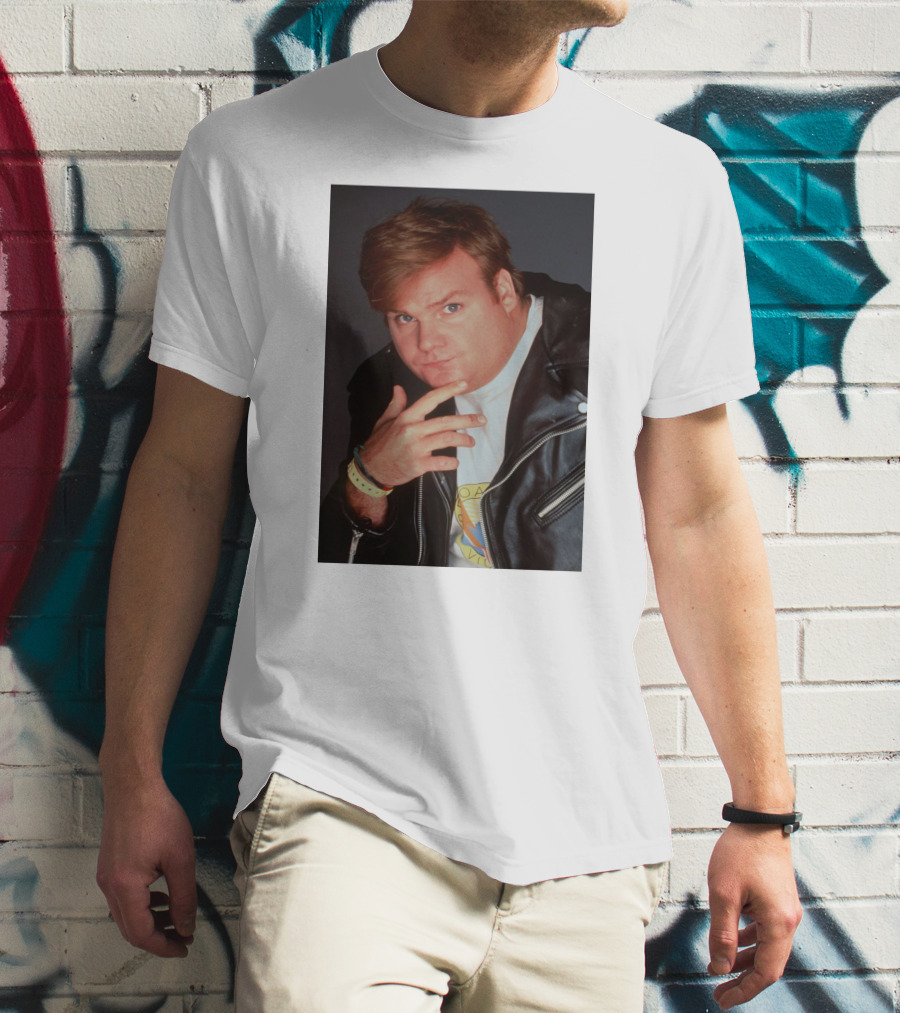 Chris Farley Leather Jacket And Wristbands 90s T-Shirt