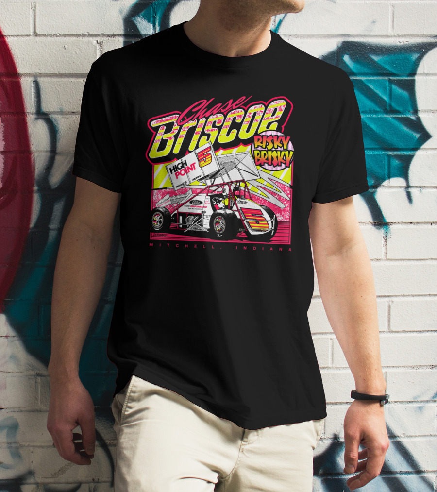 Chase Briscoe Risky Brisky High Point Racing Mitchell Indiana T-Shirt