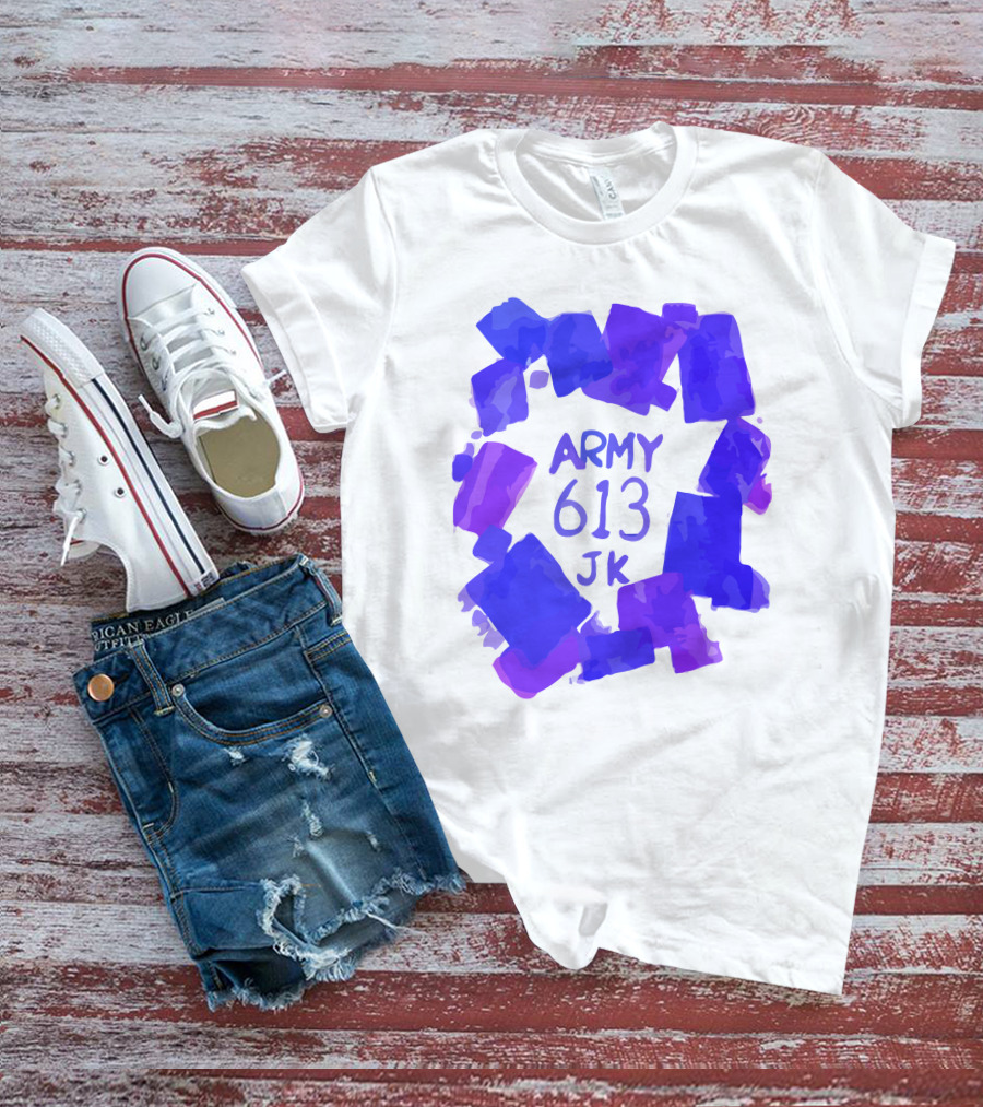 BTS ARMY 613 JK Purple Abstract T-Shirt